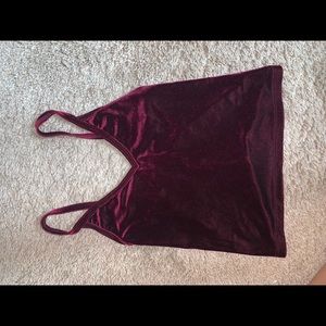 Velvet burgundy crop top